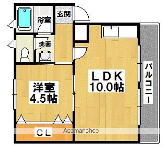 羽衣団地(1LDK/3階)の間取り写真
