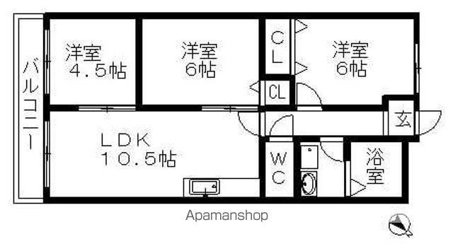 プロビデンス日比野(3LDK/2階)の間取り写真