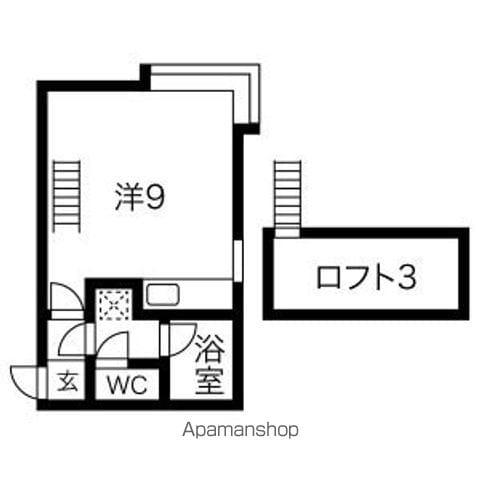 フラットAAP(ワンルーム/3階)の間取り写真