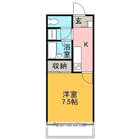 コーポ一畑西持田(1K/4階)の間取り写真