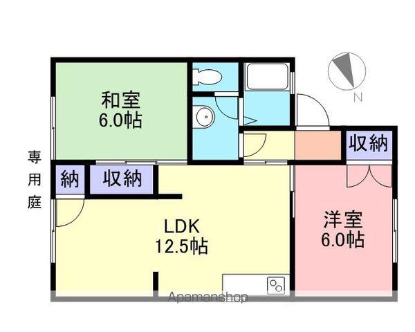 セジュールサトーA棟(2LDK/1階)の間取り写真