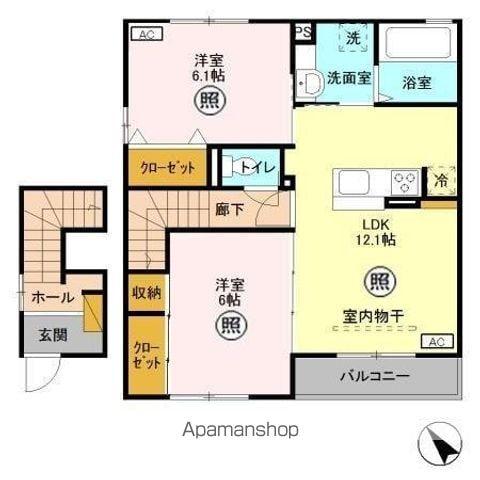 エトアールA(2LDK/2階)の間取り写真