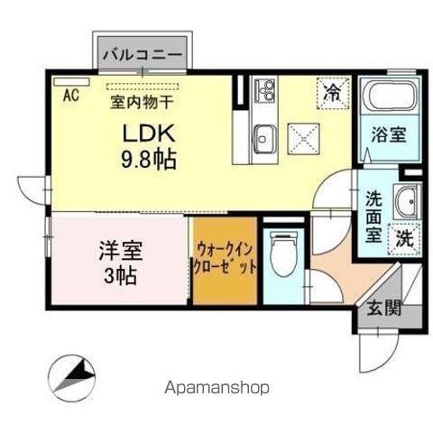 GLANZ-K(1LDK/1階)の間取り写真