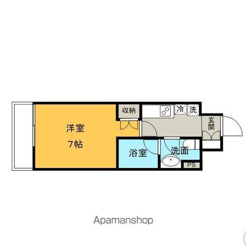 フローライト徳川(1K/4階)の間取り写真