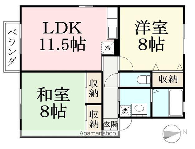 サンハイム(2LDK/1階)の間取り写真