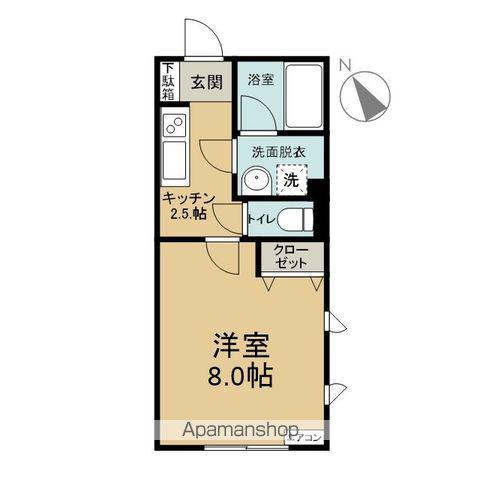 MELODY HOUSE(1K/1階)の間取り写真