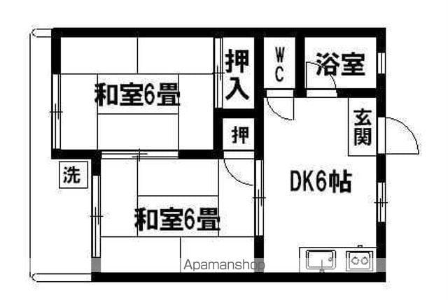 元家コーポ(2DK/2階)の間取り写真