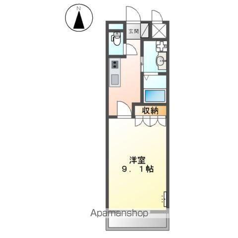 パークヒルズ庄町(1K/2階)の間取り写真