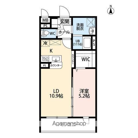 LEGRANDⅡ(1LDK/4階)の間取り写真