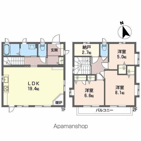 大糸線 信濃大町駅 徒歩5分 2階建 築14年(3SLDK)の間取り写真