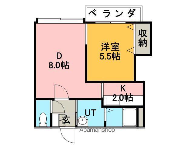 サンセットヒルズⅡ(1DK/1階)の間取り写真