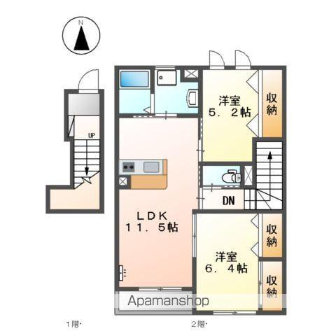 ガーデンハイムマーサ(2LDK/2階)の間取り写真