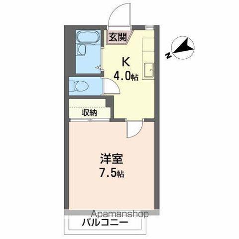 ユーロ・ハイツ名須川B(1K/2階)の間取り写真