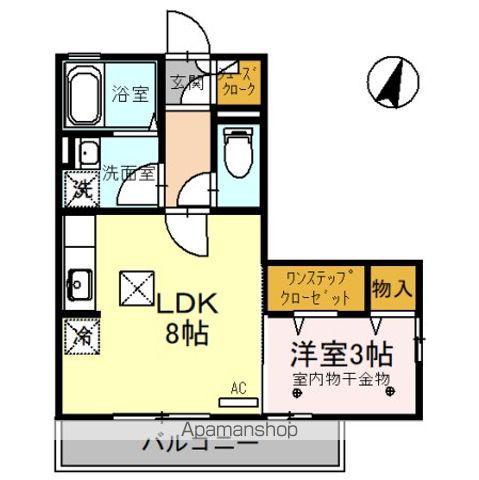 グランブリック(1LDK/2階)の間取り写真