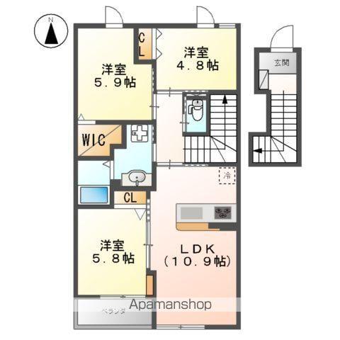 サンシャイン御幸(3LDK/2階)の間取り写真