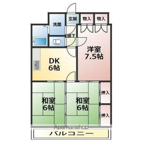 グランドールオオニシ(3DK/2階)の間取り写真