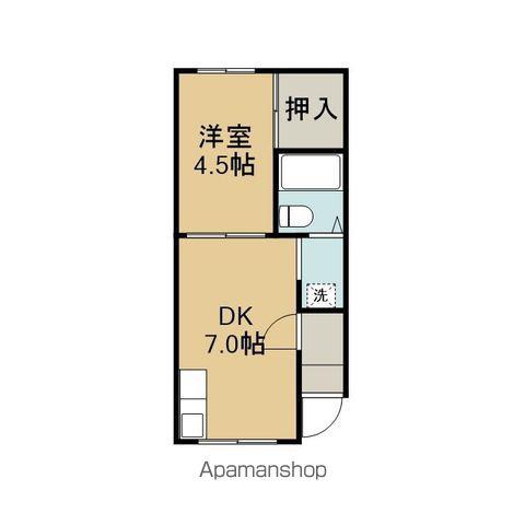 スカイコーポ(1DK/2階)の間取り写真