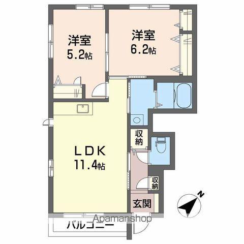 シャーメゾン立花 A棟(2LDK/1階)の間取り写真