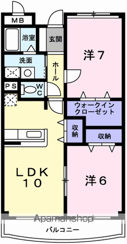 フラッツ・アイ2(2LDK/3階)の間取り写真