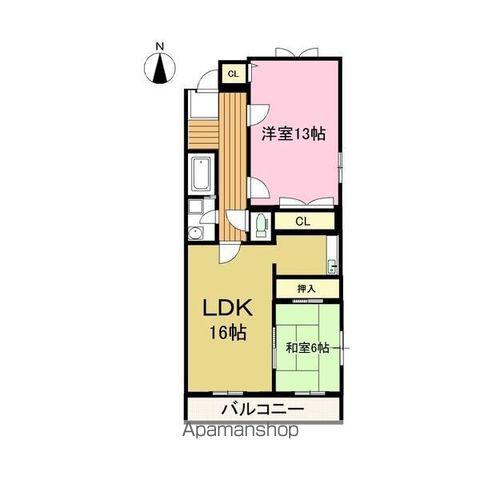 アサヒマンション(2LDK/1階)の間取り写真
