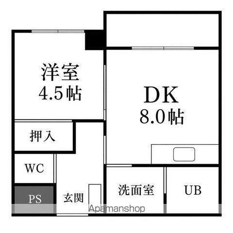 ヴィザージュ菊水(1LDK/2階)の間取り写真