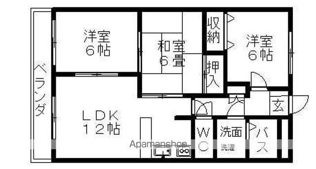浄心マンション(3LDK/4階)の間取り写真