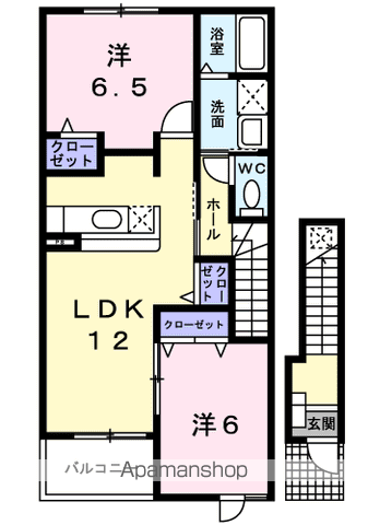 ライブウィル(2LDK/2階)の間取り写真