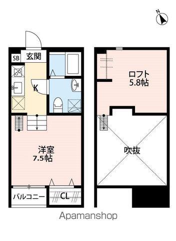HALE MALUHIA(ワンルーム/2階)の間取り写真
