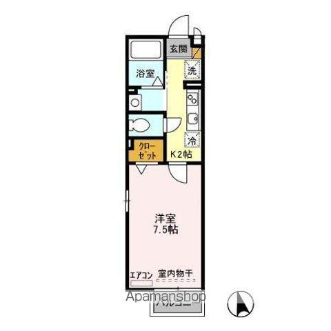 メゾンソフィア(1K/2階)の間取り写真