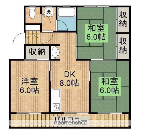 吉原マンション(3DK/3階)の間取り写真