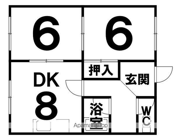 静ハイツ2(2DK/2階)の間取り写真