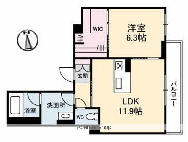 シャーメゾンスリースター(1LDK/2階)の間取り写真