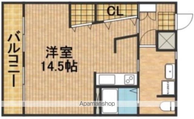 RUNON(ワンルーム/1階)の間取り写真