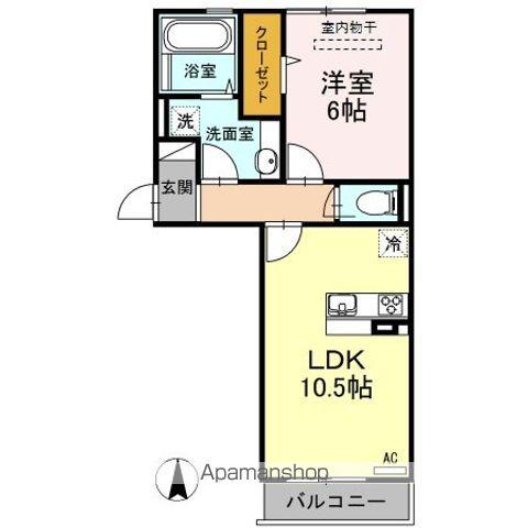 ロイジェントパークスレイクタウンⅢD(1LDK/3階)の間取り写真