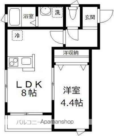 LA・WAKO(1LDK/3階)の間取り写真