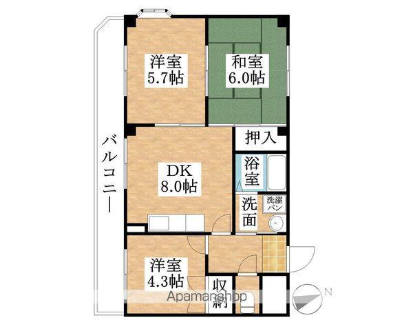 メゾンメリオール(3DK/3階)の間取り写真