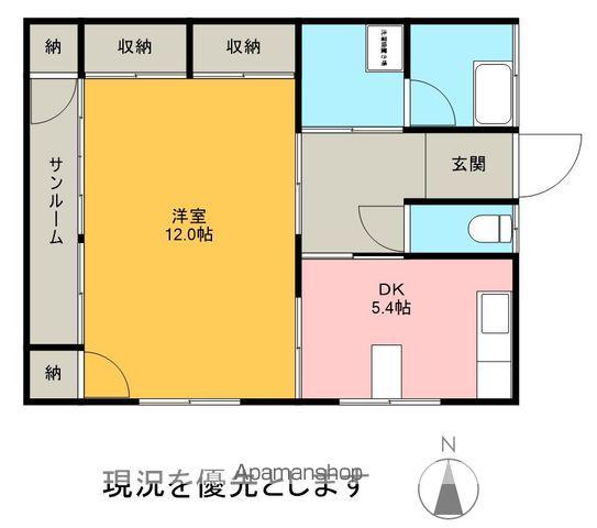 コーポ米畑5号(1DK/1階)の間取り写真