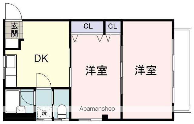 コウサンハイツ3(2DK/1階)の間取り写真