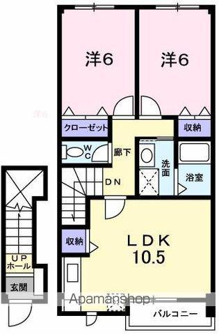 アロッジオK3A(2LDK/2階)の間取り写真