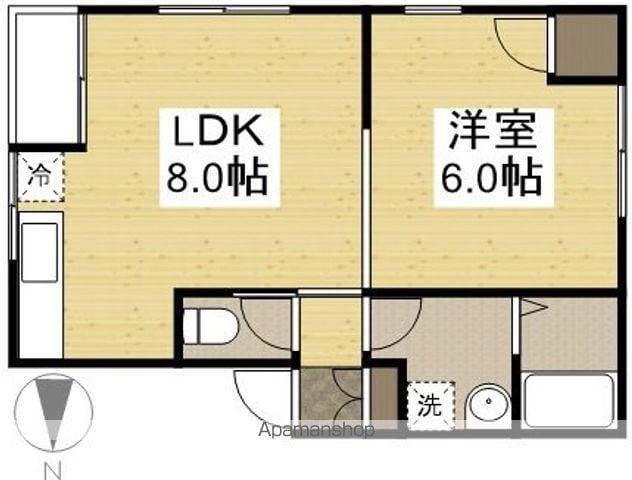 フレンズ伊福町(1LDK/2階)の間取り写真