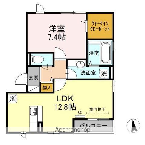 D-ROOM新寺(1LDK/2階)の間取り写真