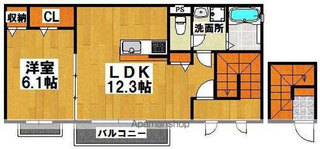 アイランドガーデン(1LDK/2階)の間取り写真