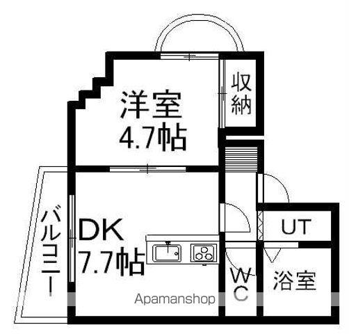 プレサント平和通Ⅱ(1DK/6階)の間取り写真