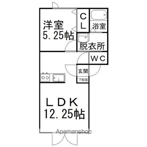ドリームハイツA(1LDK/1階)の間取り写真