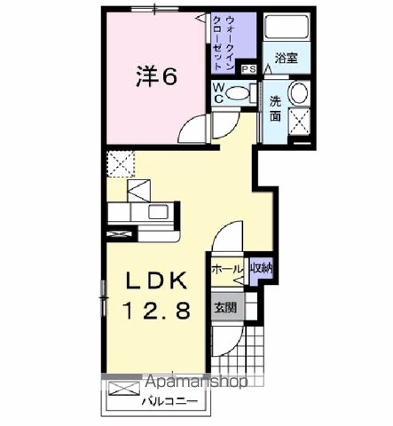 ブラウニーガーデンⅡA(1LDK/1階)の間取り写真