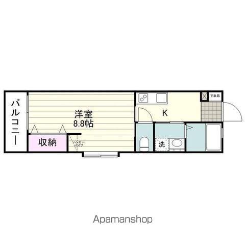 アルシュ鴨池(1K/4階)の間取り写真