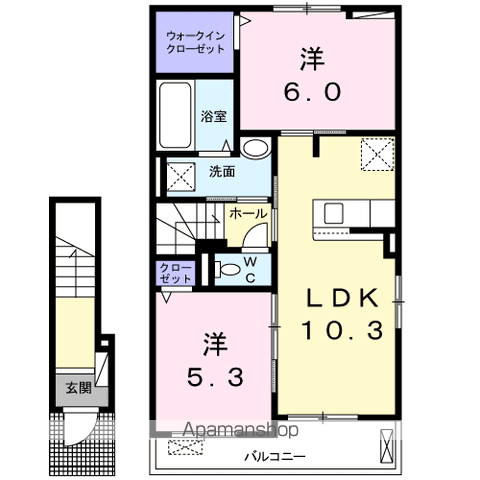 セレッソ(2LDK/2階)の間取り写真