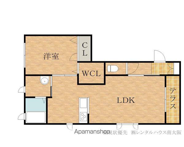 ベルナードプレイリー(1LDK/1階)の間取り写真