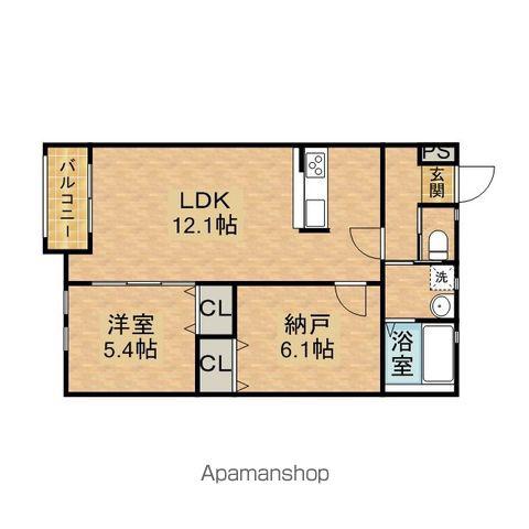 カーサローゼオⅡ(1SLDK/2階)の間取り写真