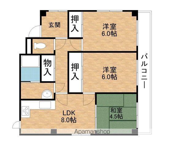 レナジア近江八幡(3DK/6階)の間取り写真